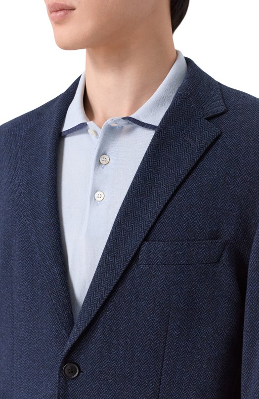 Хлопковый пиджак BOSS 50557389 Синий  50557389 Фото 6