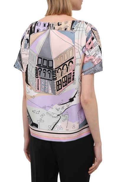 Шелковый топ EMILIO PUCCI розового цвета по цене 75850 руб., арт. 1ERM05/1E721, фото 4 Шелковый топ EMILIO PUCCI, арт. 1ERM05/1E721, фото 4