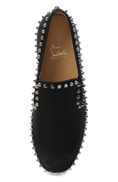Текстильные слипоны pik boat CHRISTIAN LOUBOUTIN, арт. pik boat woman flat glitter tennis, фото 5