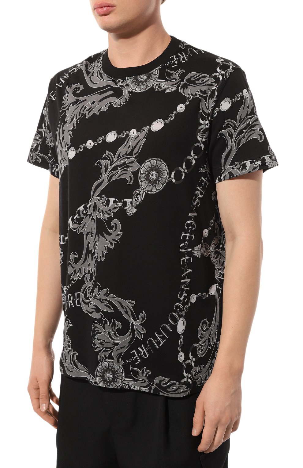 Хлопковая футболка VERSACE JEANS COUTURE, арт. 75GAH6S0/JS218, фото 3