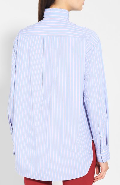 Хлопковая блуза в полоску RAG AND BONE голубого цвета по цене 35500 руб., арт. W285A1144, фото 4 Хлопковая блуза в полоску RAG AND BONE, арт. W285A1144, фото 4