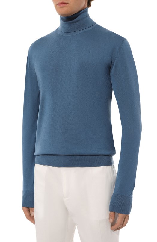 Шерстяная водолазка Dolce & Gabbana GXW05T/JCVZS Синий  GXW05T/JCVZS Фото 3