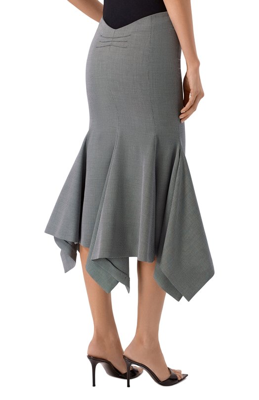 Юбка из шерсти и хлопка The Attico 260WCS00299/WWC002AA Серый  260WCS00299/WWC002AA Фото 4