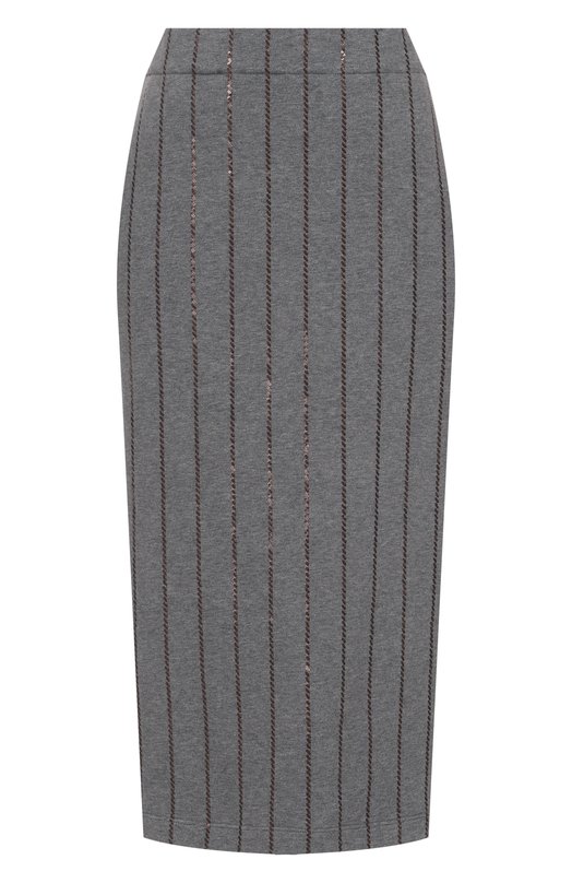 Хлопковая юбка Brunello Cucinelli MP05NS0889 Серый MP05NS0889