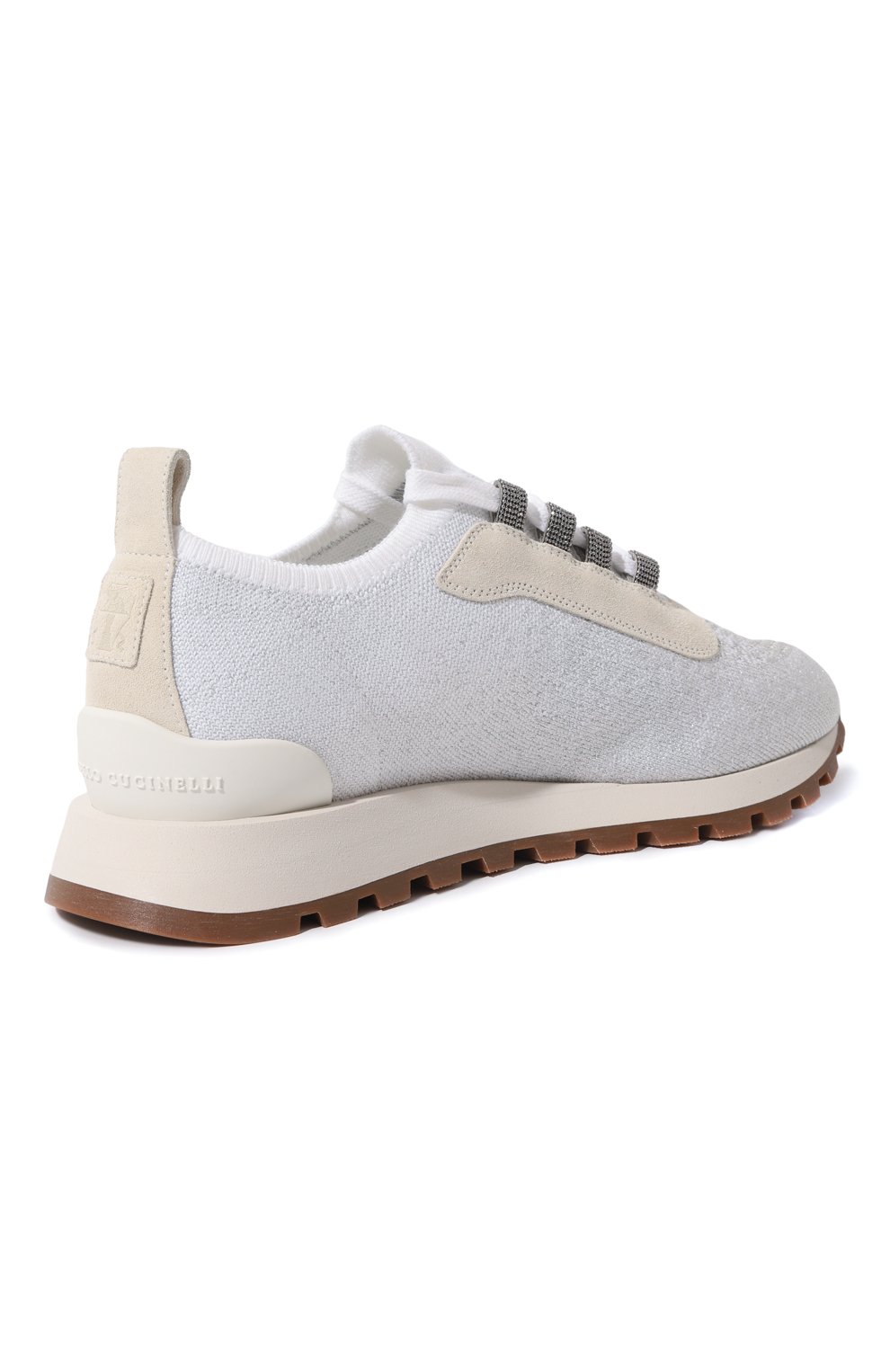 Текстильные кроссовки BRUNELLO CUCINELLI белого цвета по цене 109500 руб., арт. MZ35GB1103, фото 5 Текстильные кроссовки BRUNELLO CUCINELLI, арт. MZ35GB1103, фото 5