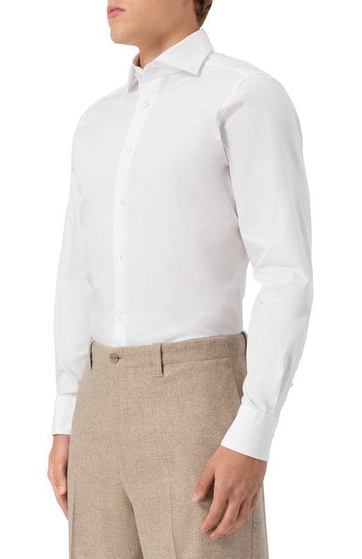 Хлопковая сорочка Zegna 9MS0BA/CT1031 Белый  9MS0BA/CT1031 Фото 3
