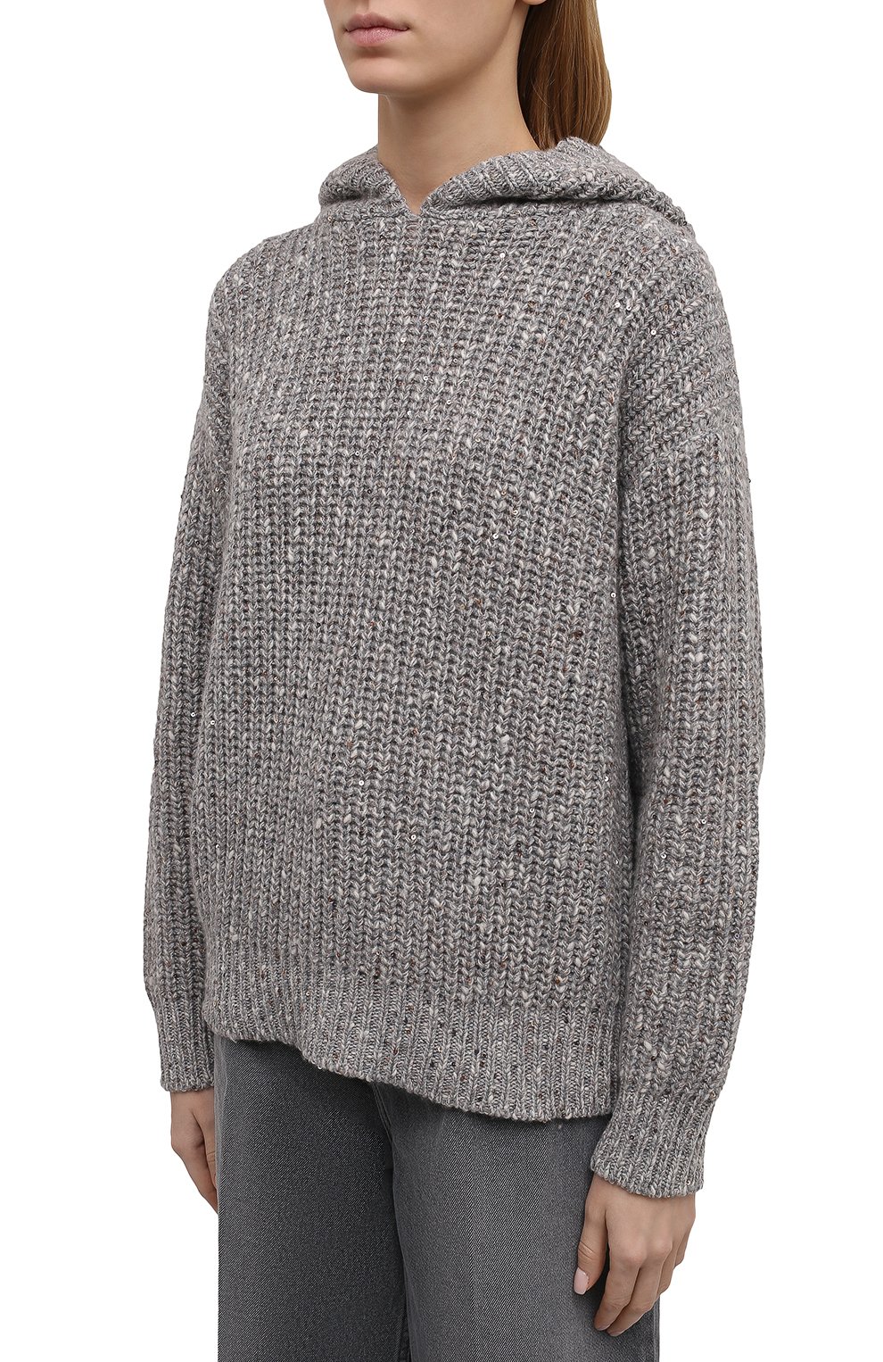 Худи из кашемира и шерсти BRUNELLO CUCINELLI, арт. MBC356219, фото 3