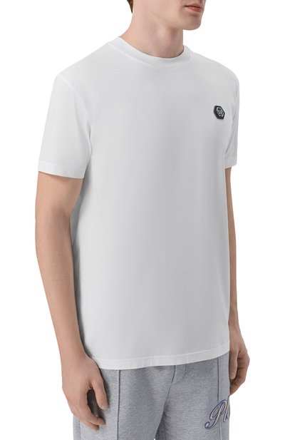 Хлопковая футболка PHILIPP PLEIN белого цвета по цене 43950 руб., арт. SAFC MTK8843 PJY002N, фото 3 Хлопковая футболка PHILIPP PLEIN, арт. SAFC MTK8843 PJY002N, фото 3