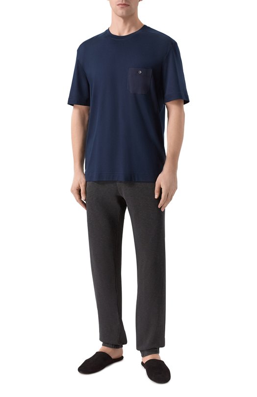 Футболка из хлопка и вискозы Zimmerli 8520-21091 Синий  8520-21091 Фото 2