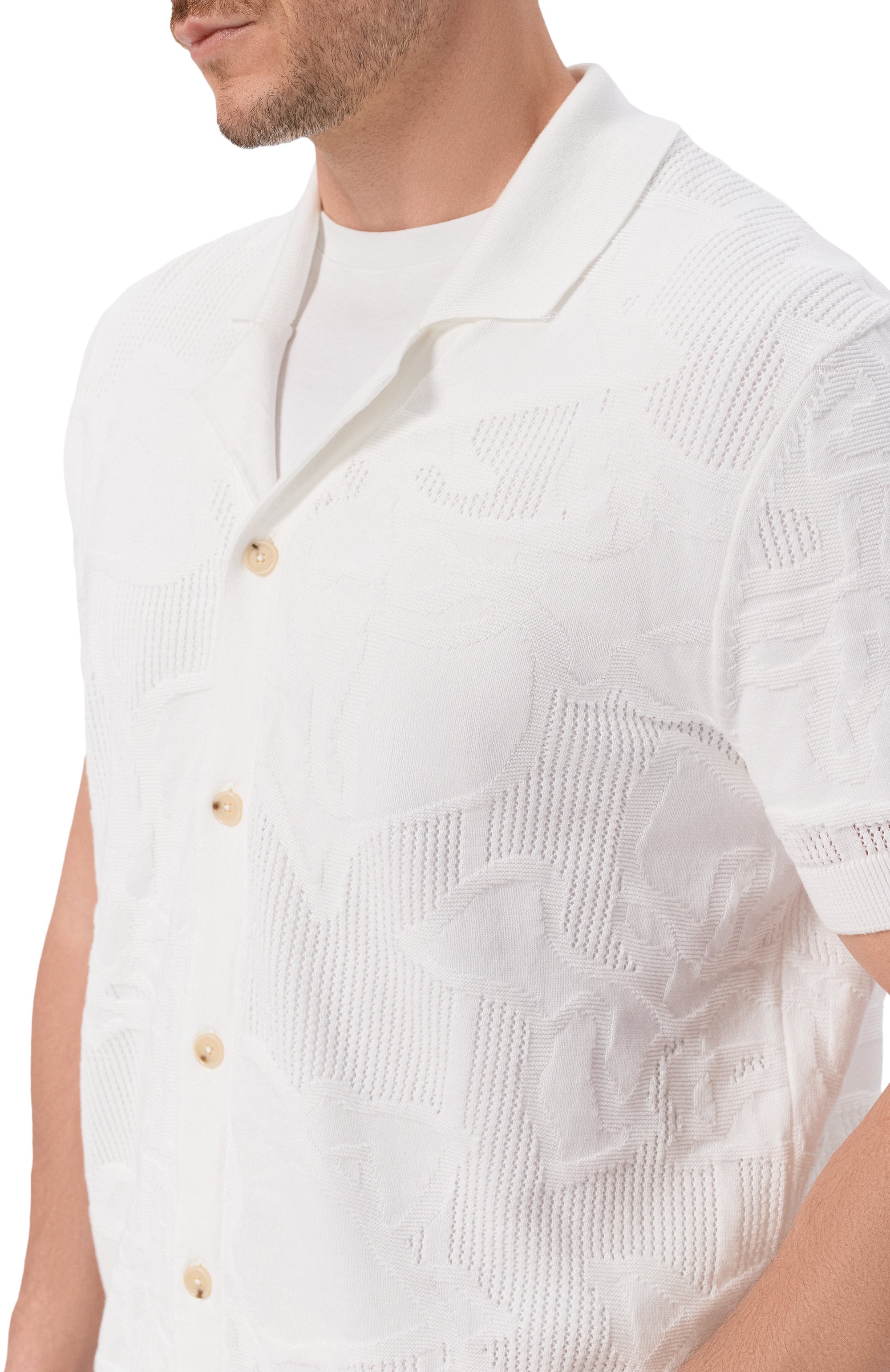 Хлопковая рубашка BOSS белого цвета по цене 29950 руб., арт. 50560478, фото 5 Хлопковая рубашка BOSS, арт. 50560478, фото 5