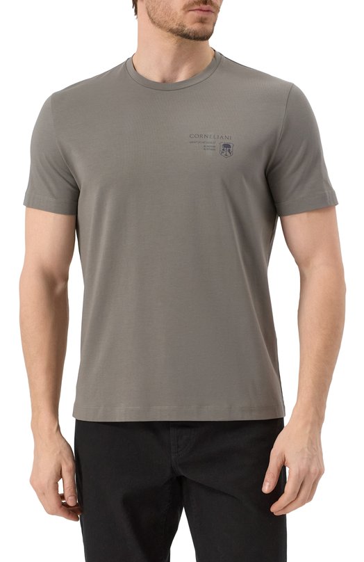 Хлопковая футболка Corneliani 25G580-2525058 Зелёный  25G580-2525058 Фото 3