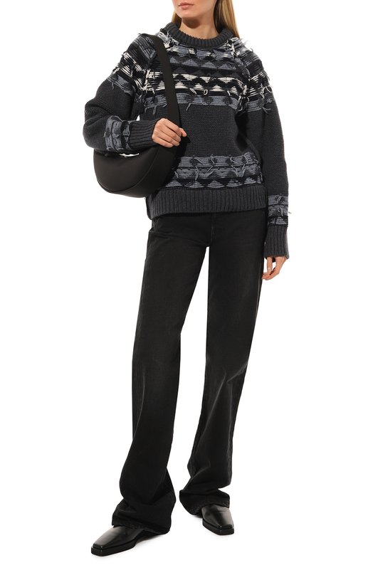 Шерстяной свитер GOEN.J Синий, фото 2