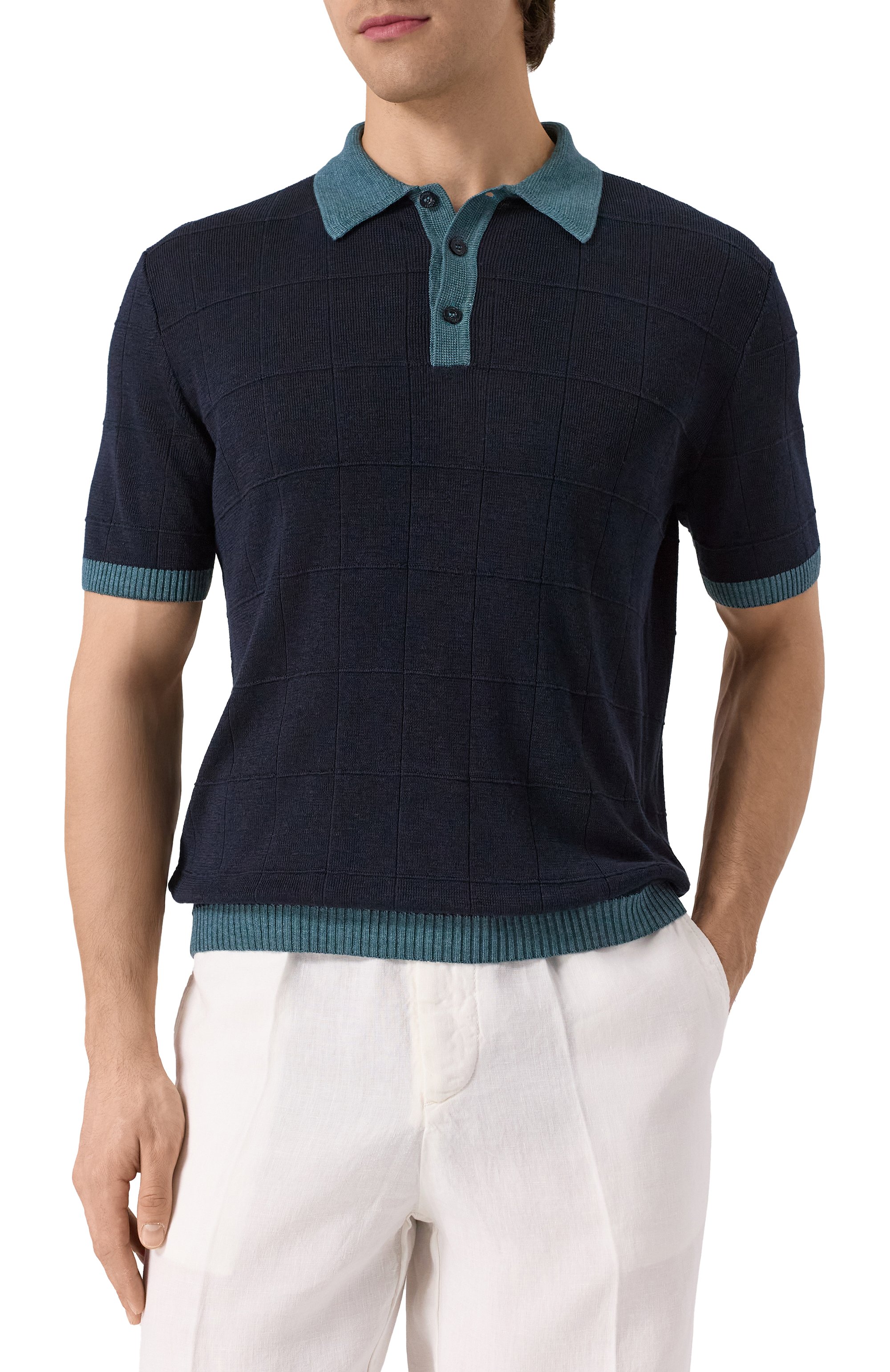 Поло изо льна и шелка CANALI, арт. C1084/MK02269, фото 3