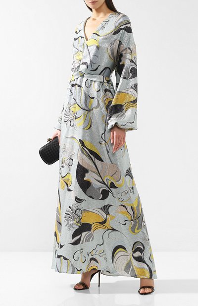 Шелковое платье EMILIO PUCCI разноцветного цвета по цене 299500 руб., арт. 9ERI60/9E722, фото 2 Шелковое платье EMILIO PUCCI, арт. 9ERI60/9E722, фото 2