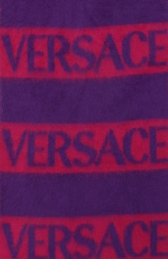 Детский шерстяной шарф VERSACE фиолетового цвета, арт. 1010933/1A07917 | Фото 3 (Материал: Текстиль, Шерсть; Материал сплава: Проставлено; Нос: Не проставлено)