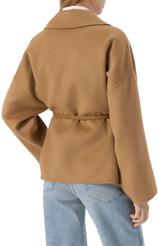 Полупальто из шерсти и кашемира Max Mara Studio BLASY Бежевый  BLASY Фото 4