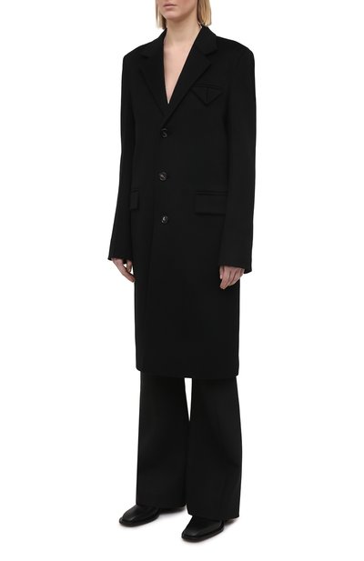 Шерстяное пальто BOTTEGA VENETA черного цвета по цене 420500 руб., арт. 647415/VKM10, фото 3 Шерстяное пальто BOTTEGA VENETA, арт. 647415/VKM10, фото 3