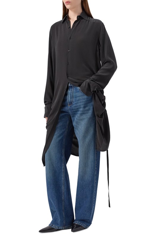Шелковая рубашка Ann Demeulemeester B0012438/FA634 Чёрный  B0012438/FA634 Фото 2