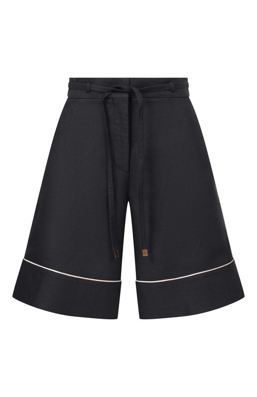 Льняные шорты Agnona T81102E/U3034E Чёрный T81102E/U3034E