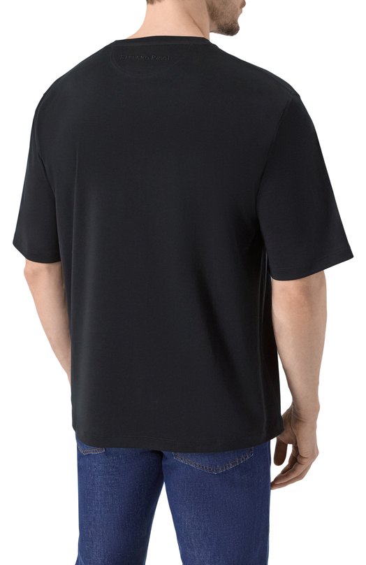 Хлопковая футболка Stefano Ricci MNH5204430/LUXT Чёрный  MNH5204430/LUXT Фото 4