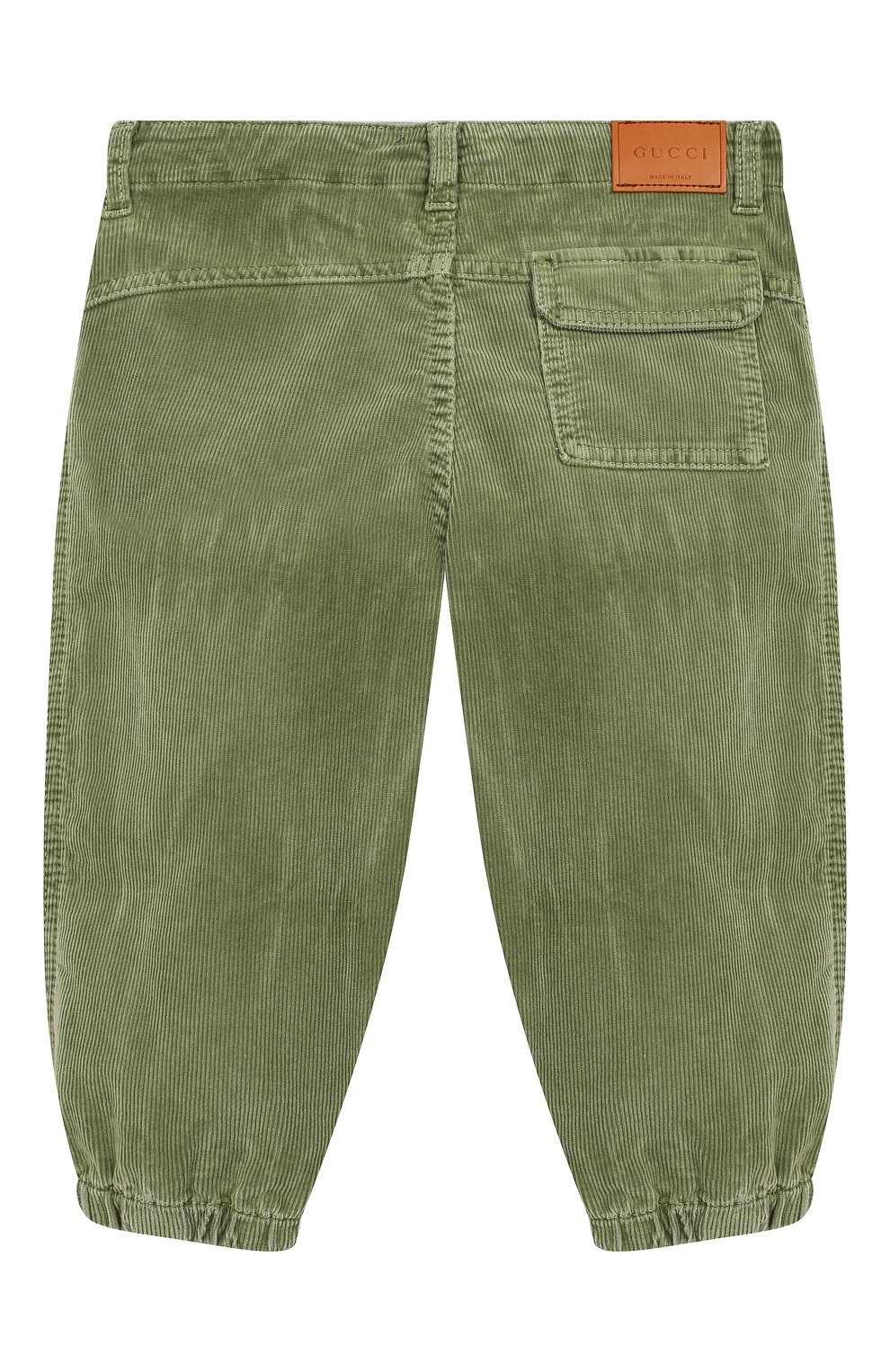 Вельветовые брюки GUCCI хаки цвета по цене 33650 руб., арт. 566099/XDANV, фото 2 Вельветовые брюки GUCCI, арт. 566099/XDANV, фото 2