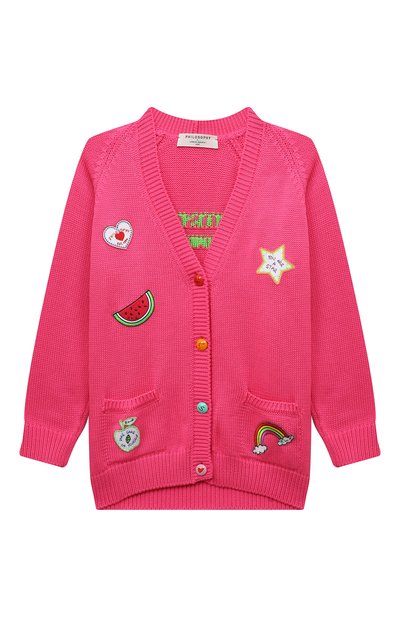 Хлопковый кардиган PHILOSOPHY DI LORENZO SERAFINI KIDS фуксия цвета по цене 27100 руб., арт. PJMA81C/FL209-BH026/10A-14A, фото 1 Хлопковый кардиган PHILOSOPHY DI LORENZO SERAFINI KIDS, арт. PJMA81C/FL209-BH026/10A-14A, фото 1