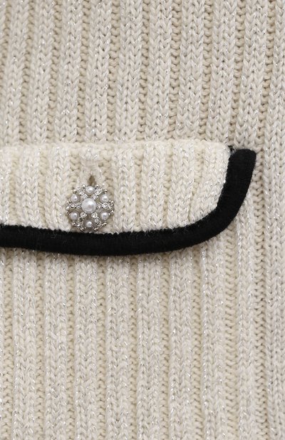 Платье из хлопка и шерсти SELF-PORTRAIT белого цвета по цене 52100 руб., арт. PF21-117, фото 5 Платье из хлопка и шерсти SELF-PORTRAIT, арт. PF21-117, фото 5