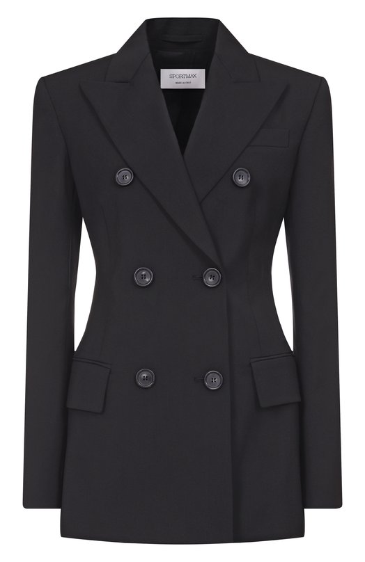Шерстяной жакет Sportmax ADAM0 Чёрный ADAM0