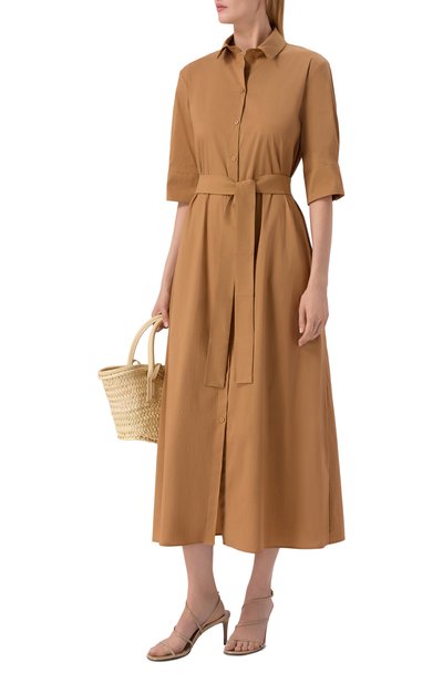 Хлопковое платье MAX MARA, арт. BCHCOGNAC 261622102, фото 2