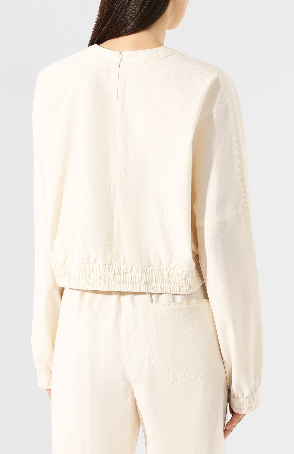 Хлопковый топ NANUSHKA кремового цвета по цене 43500 руб., арт. GUNNER_CREME_JAPANESE SHIRTING, фото 4 Хлопковый топ NANUSHKA, арт. GUNNER_CREME_JAPANESE SHIRTING, фото 4
