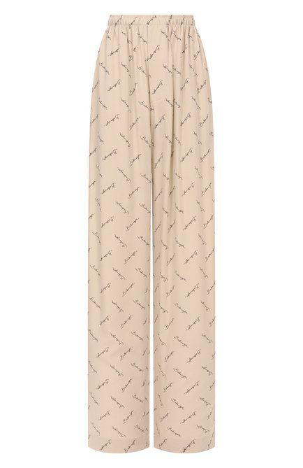 Женские брюки из вискозы BALENCIAGA бежевого цвета, арт. 814016/TRLB1 | Фото 1 (Длина (брюки, джинсы): Стандартные; Материал внешний: Вискоза; Женское Кросс-КТ: Брюки-одежда; Материал сплава: Проставлено; Кросс-КТ: костюм; Силуэт Ж (брюки и джинсы): Широкие; Драгоценные камни: Проставлено)