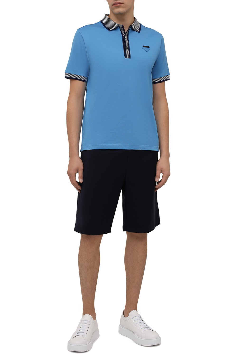 Шерстяные шорты PRADA темно-синего цвета по цене 82000 руб., арт. SPG68-1RII-F0008-191, фото 2 Шерстяные шорты PRADA, арт. SPG68-1RII-F0008-191, фото 2