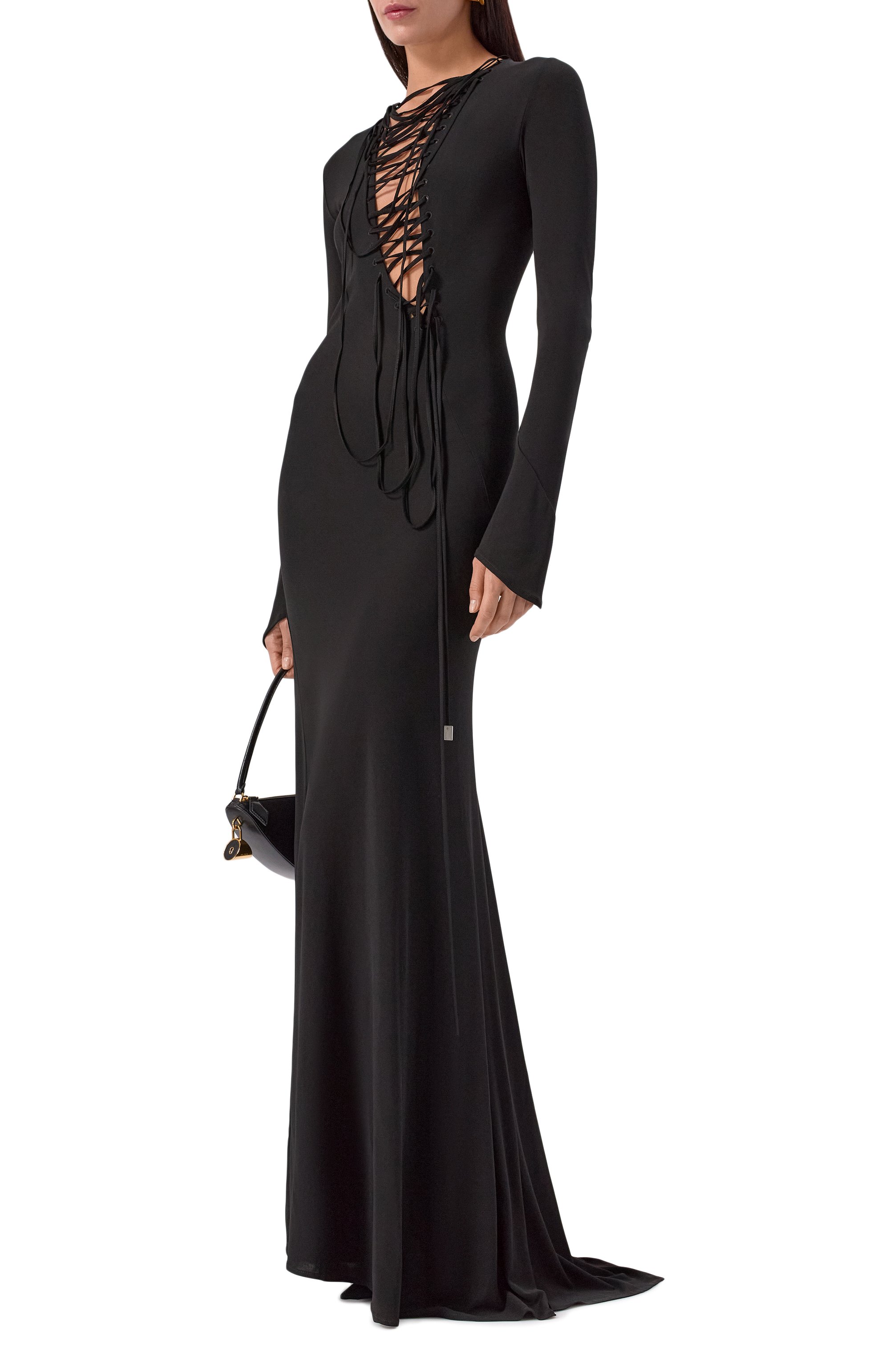 Платье из вискозы THE ATTICO черного цвета по цене 184500 руб., арт. 251WCW00243/VVV105AA, фото 2 Платье из вискозы THE ATTICO, арт. 251WCW00243/VVV105AA, фото 2