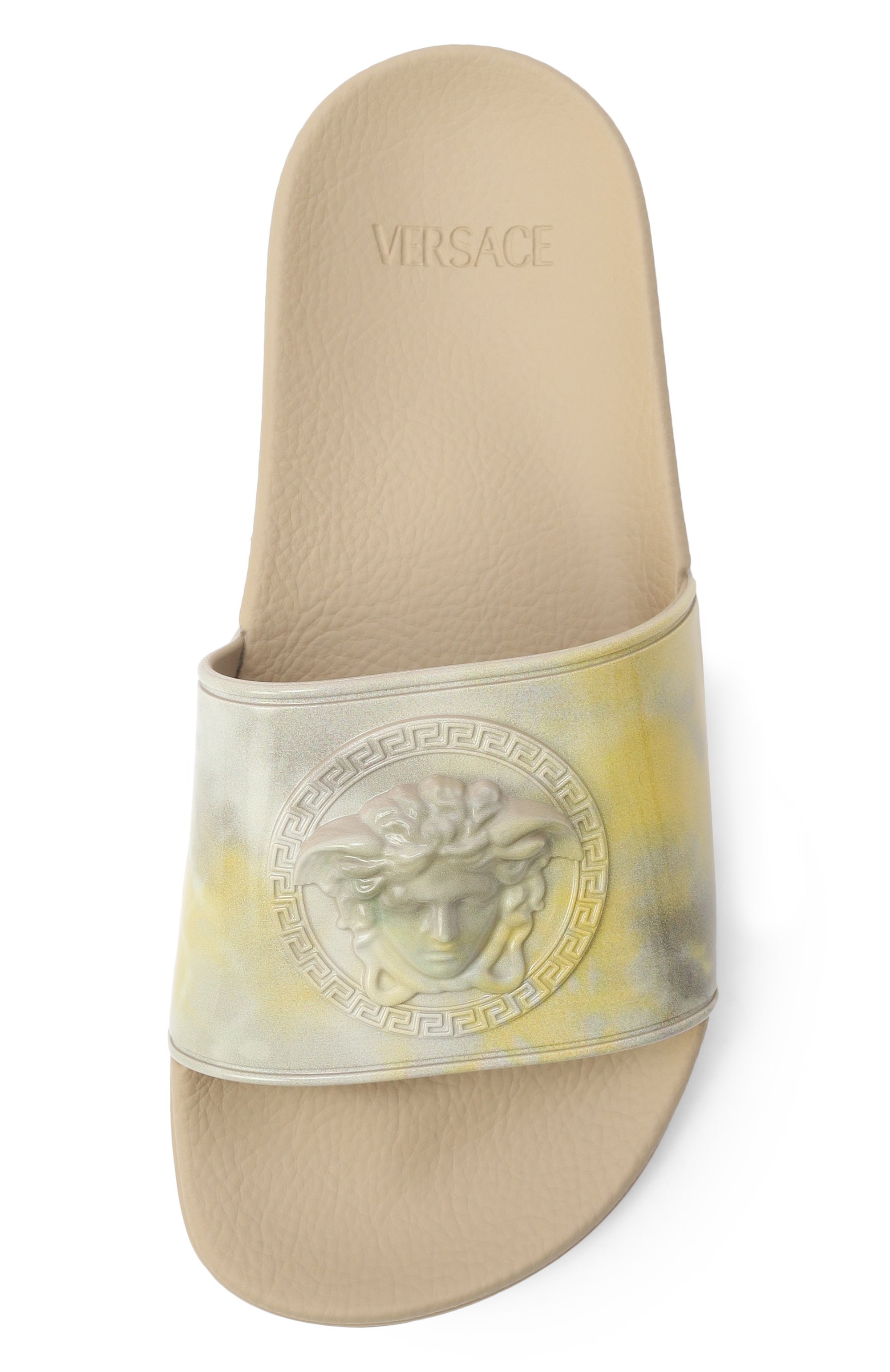 Шлепанцы VERSACE бежевого цвета по цене 20900 руб., арт. 1020360/1A12937B/35-39, фото 4 Шлепанцы VERSACE, арт. 1020360/1A12937B/35-39, фото 4