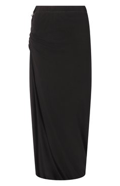 Женская юбка HELMUT LANG черного цвета, арт. 009HW302 | Фото 1 (Длина Ж (юбки, платья, шорты): Макси; Стили: Кэжуэл; Кросс-КТ: Трикотаж; Материал внешний: Хлопок)