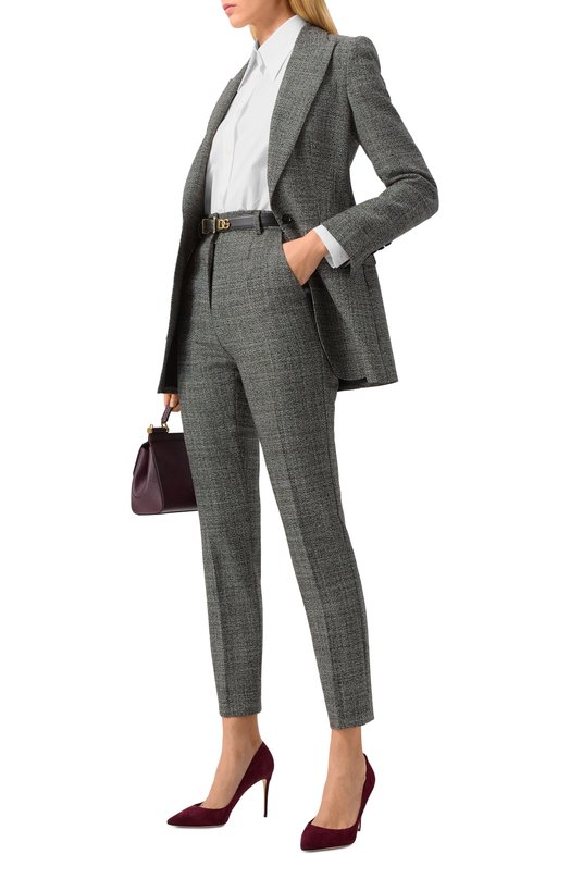 Шерстяной жакет Dolce & Gabbana F29ZTT/FM2G4 Серый  F29ZTT/FM2G4 Фото 2