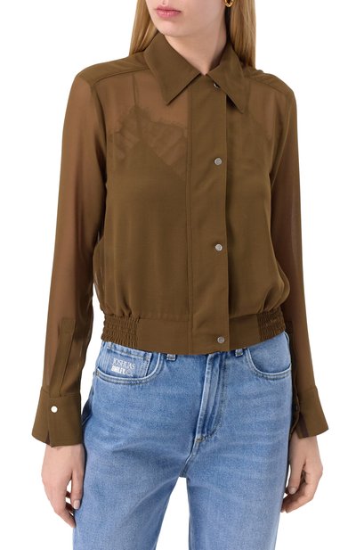 Блузка PINKO хаки цвета по цене 26000 руб., арт. 104787/A21F, фото 3 Блузка PINKO, арт. 104787/A21F, фото 3