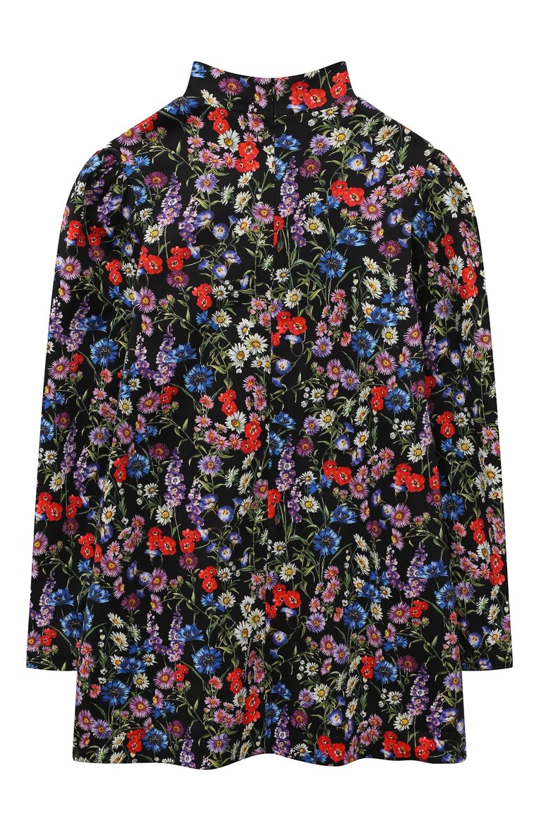 Детское хлопковое платье DOLCE & GABBANA разноцветного цвета, арт. L5JD7L/HS7M0/8-14 | Фото 2 (Материал внешний: Хлопок; Рукава: Длинные; Материал подклада: Хлопок; Девочки Кросс-КТ: Платье-одежда; Случай: Повседневный)