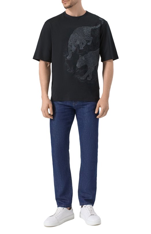 Хлопковая футболка Stefano Ricci MNH5204430/LUXT Чёрный  MNH5204430/LUXT Фото 2