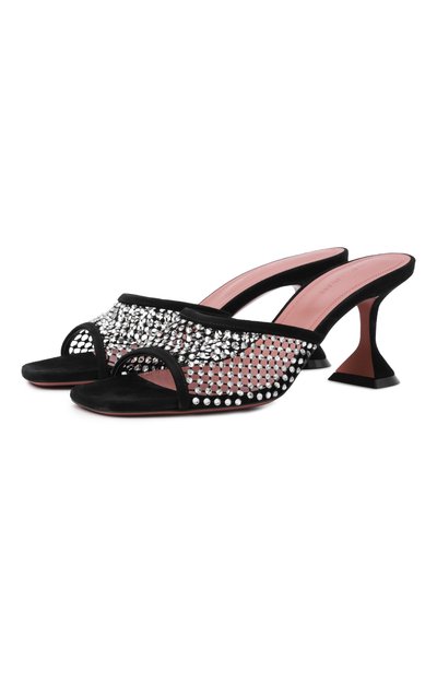 Женские текстильные мюли lupita 70 AMINA MUADDI, арт. LUPITA CRYSTAL NET SLIPPER 70/SUEDE