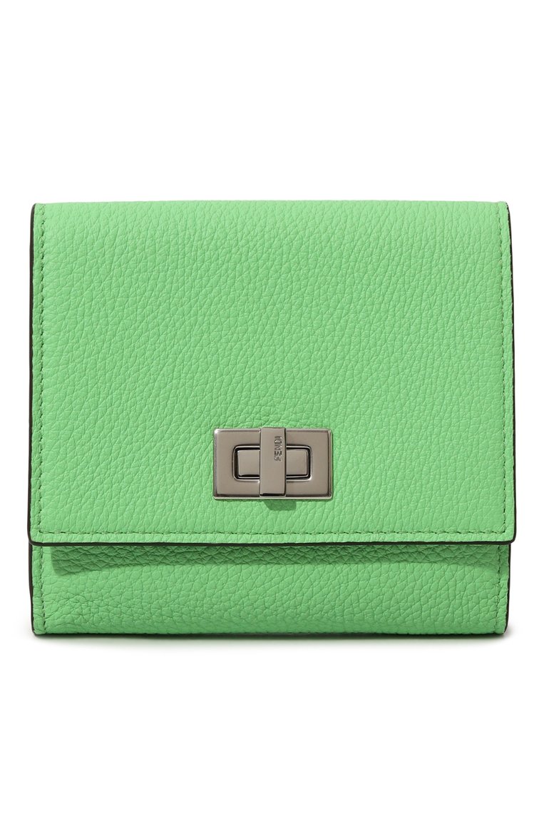 Женские кожаное портмоне FENDI зеленого цвета, арт. 8M0438/A91B/F1L1C | Фото 1 (Материал сплава: Проставлено; Нос: Не проставлено; Материал: Натуральная кожа)