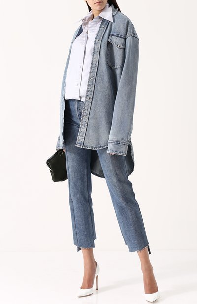 Хлопковая блуза свободного кроя в полоску HELMUT LANG, арт. H06HW526, фото 2