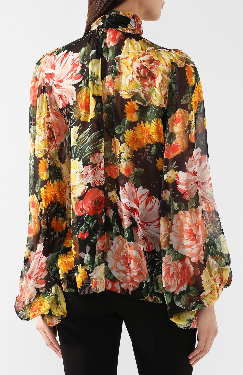 Шелковая блузка DOLCE & GABBANA разноцветного цвета по цене 129500 руб., арт. F7208T/HS1W1, фото 4 Шелковая блузка DOLCE & GABBANA, арт. F7208T/HS1W1, фото 4