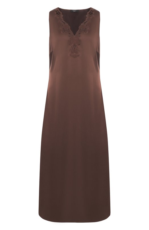 Атласное платье Weekend Max Mara CAN0SSA Коричневый CAN0SSA