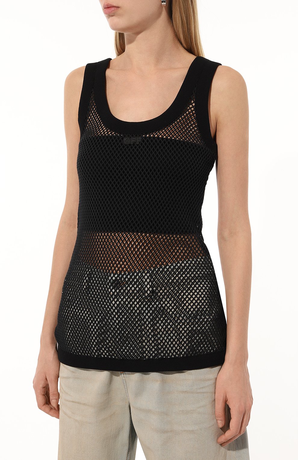 Хлопковая майка OFF-WHITE, арт. 0WAD245S24FAB001, фото 3