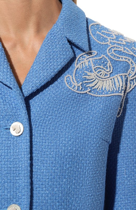 Жакет из хлопка и вискозы Akhmadullina 1124.2JT624/C420 Голубой  1124.2JT624/C420 Фото 5