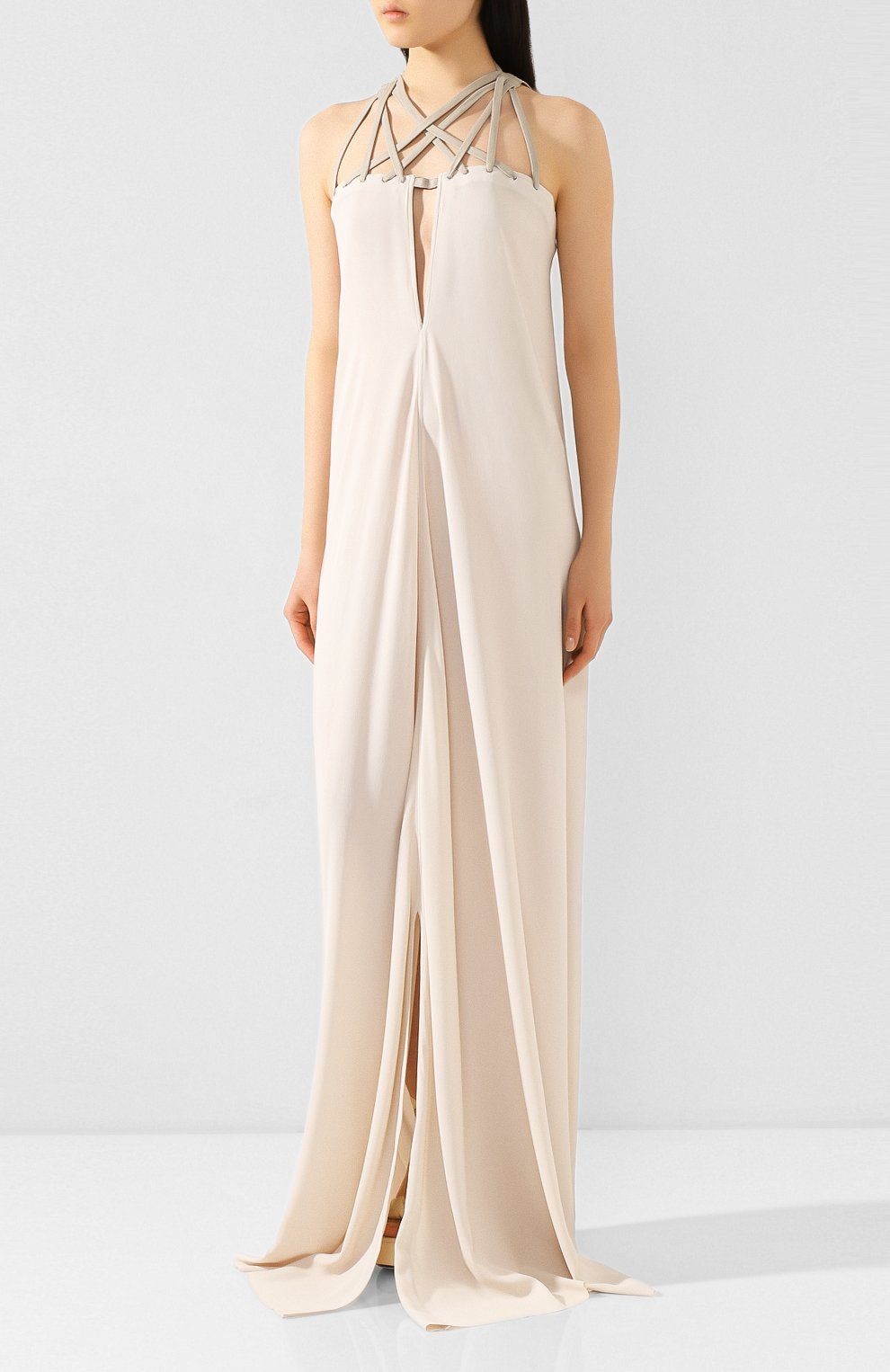 Платье-макси RICK OWENS белого цвета по цене 137500 руб., арт. R020S1552/CCTEW3, фото 3 Платье-макси RICK OWENS, арт. R020S1552/CCTEW3, фото 3