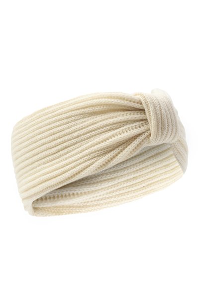 Женская кашемировая повязка на голову INVERNI кремвого цвета, арт. 4934 FM | Фото 1 (Материал: Шерсть, Кашемир, Текстиль; Женское Кросс-КТ: Шапка-тюрбан)