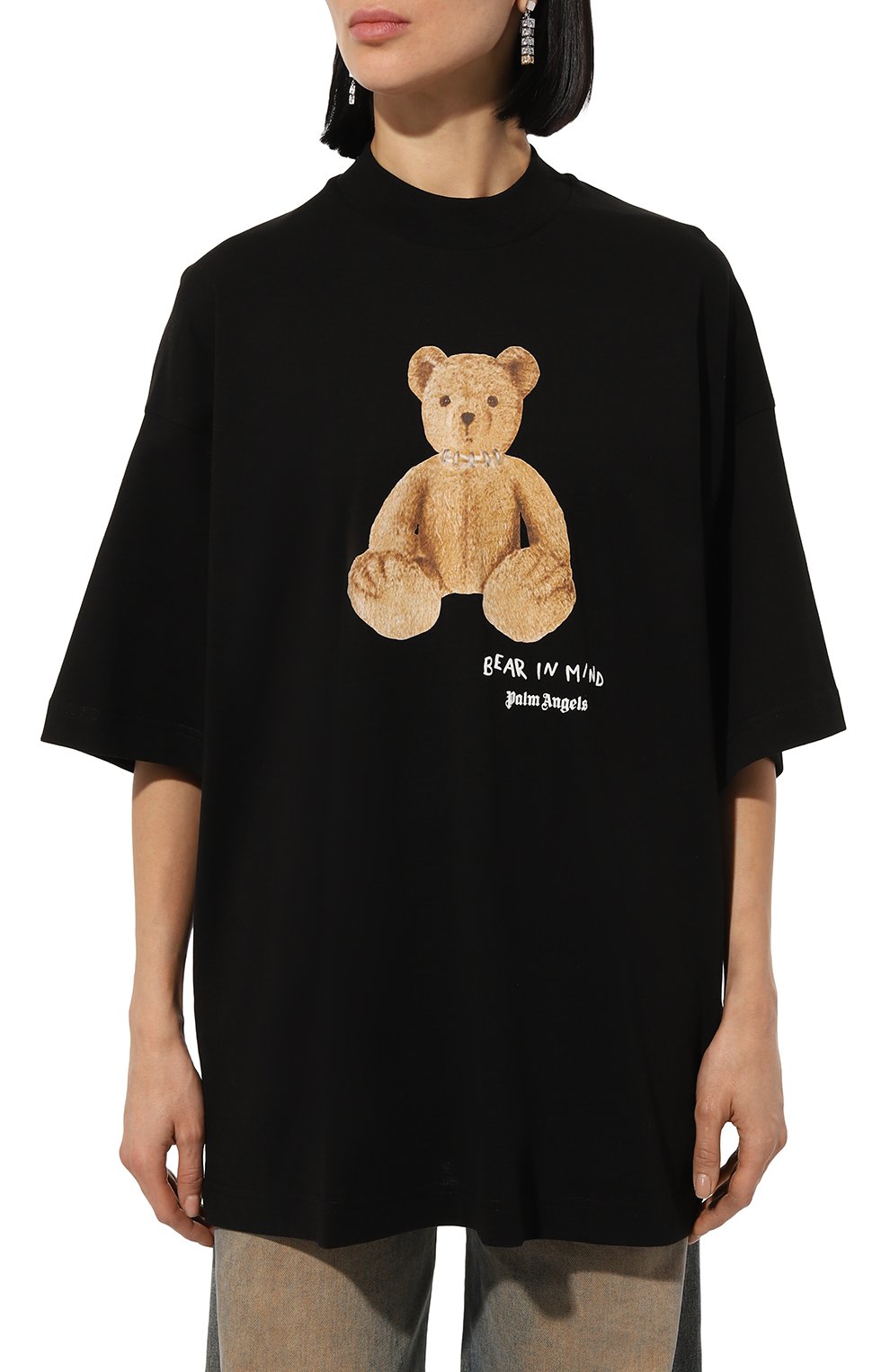 Хлопковая футболка PALM ANGELS, арт. PWAA017F24JER006, фото 3