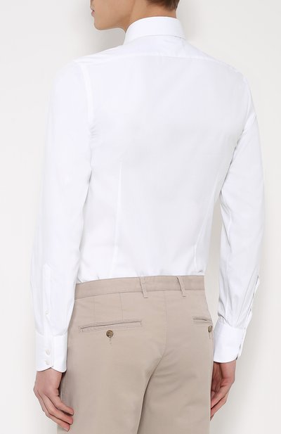 Хлопковая сорочка с воротником акула TOM FORD белого цвета по цене 59600 руб., арт. 6FT00094S3AX, фото 4 Хлопковая сорочка с воротником акула TOM FORD, арт. 6FT00094S3AX, фото 4